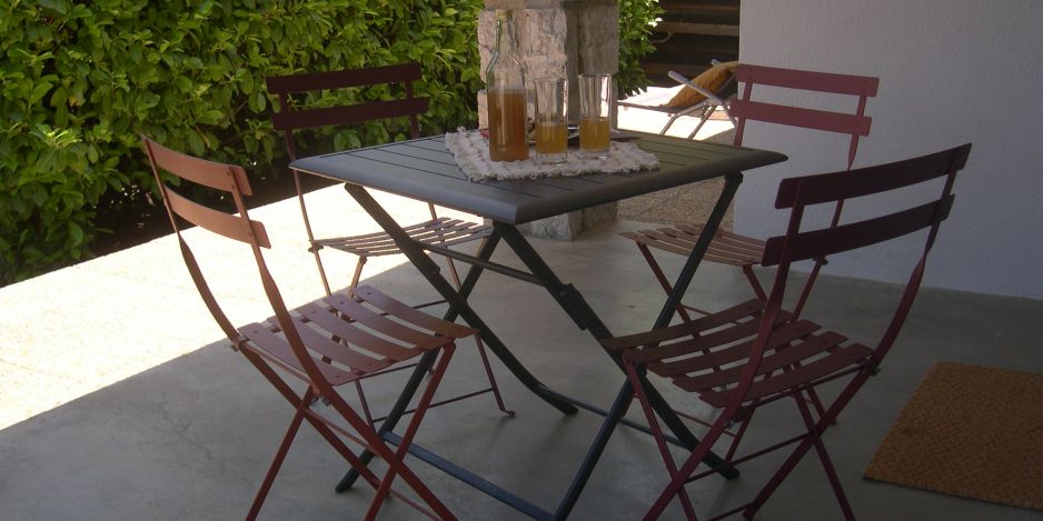 La terrasse du gîte Ammonite