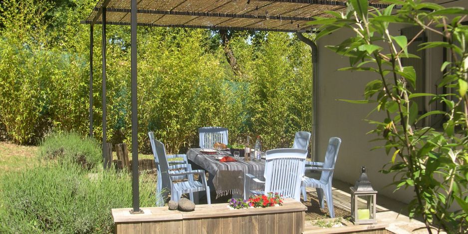La terrasse du gîte Ammonite