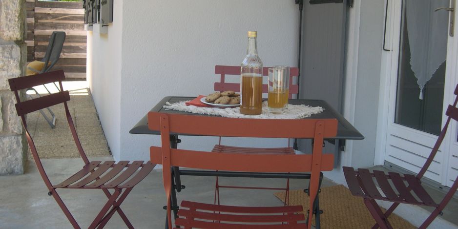 La terrasse du gîte Ammonite