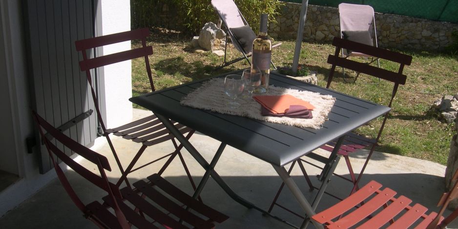 La terrasse du gîte Ammonite