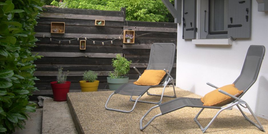 La terrasse du gîte Ammonite