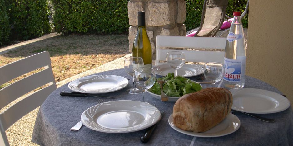 la terrasse du gîte Silex