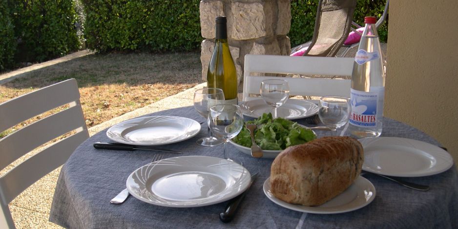 la terrasse du gîte Silex